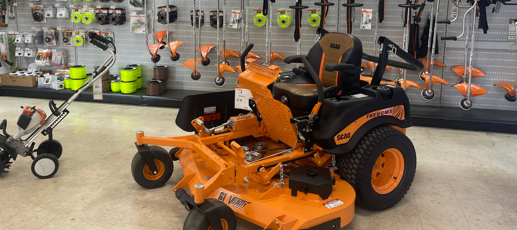 Inside of Chatsworth Farm & Garden power equipment department